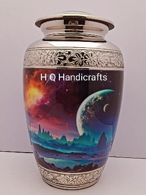 New most beautiful The Space design printed Cremation Ash Urn