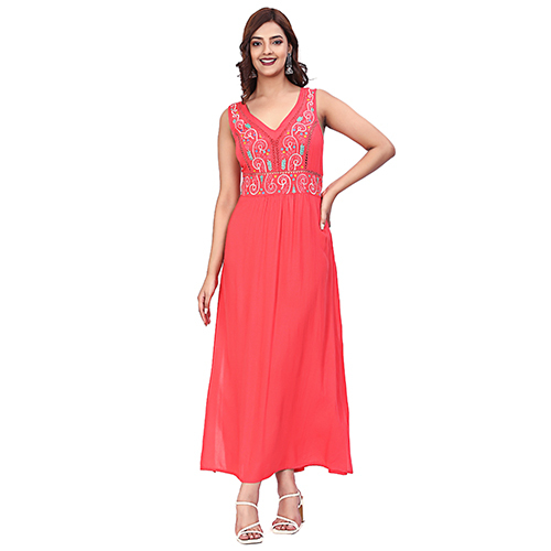 Ladies Embroidered One Piece Dress