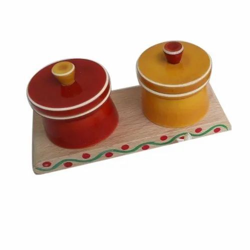 Haldi Kumkum Wooden Box Set