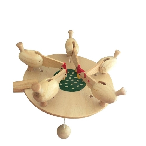 Wooden Hen Ball Paddy Toy