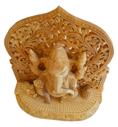 Brown Wooden Ganpati Statue