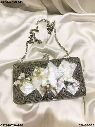 Mother of Pearl Designer Brass Clutches