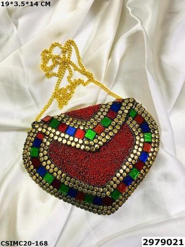 Handmade Mosaic Metal Clutch Bag