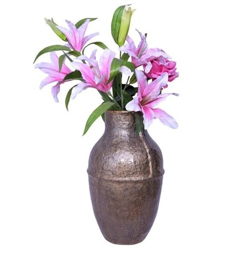 Brown Paper Mache Vase