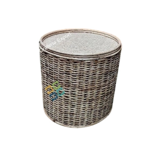 Cane Wooden Ottoman Stool