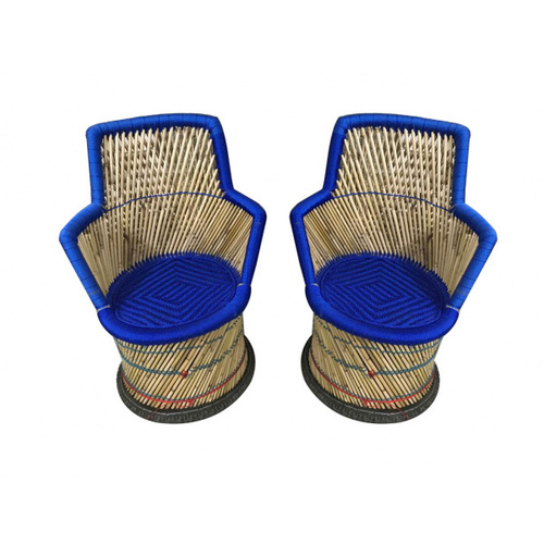 Natural Mudha Chairs with Handrest Set of 2 (XL Size)