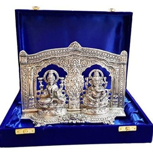 Brass Handicraft Silver Plated Laxmi Ganesh