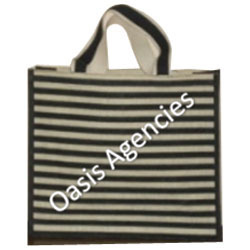 Stripe Print Jute Promotional Bag