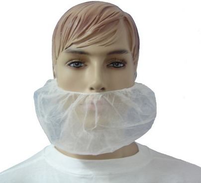 Beard Cover - Non Woven PP Material, 18 Inch Length, White Color | Lightweight, Disposable, Non Abso