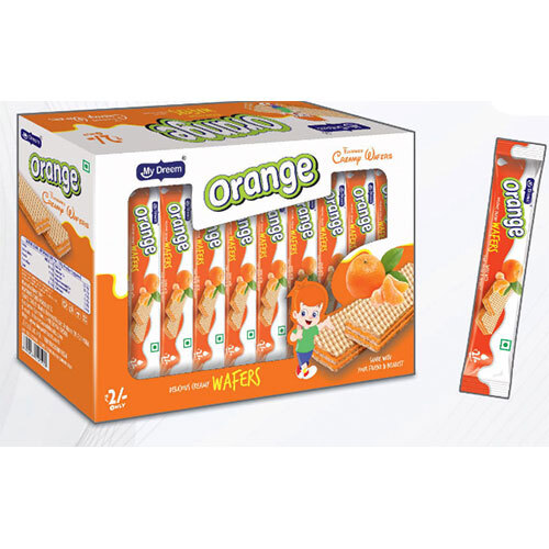 Orange Delicious Creamy Wafers - Rectangular, Sweet Taste, Crispy Texture | Ideal for Breakfast, Sna
