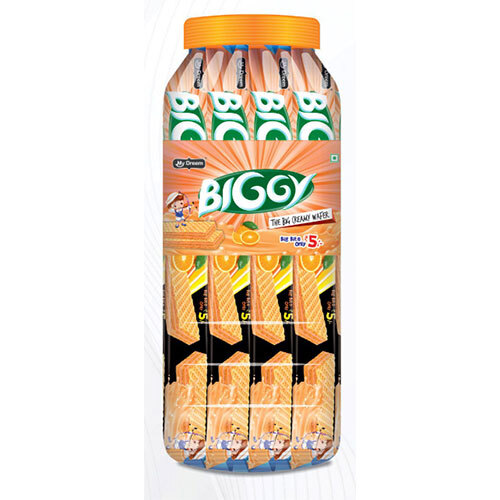 Orange Big Delicious Creamy Wafers - Rectangular Box, Crispy Sweet Texture, Citrus-Infused Flavor | 