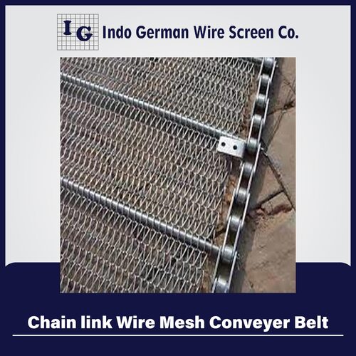 Chain Link Wire Mesh Conveyer Belt - Color: Silver