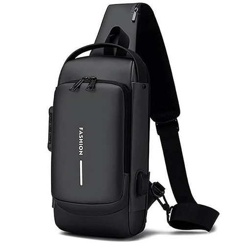 Usb Shoulder Bag - Color: Black