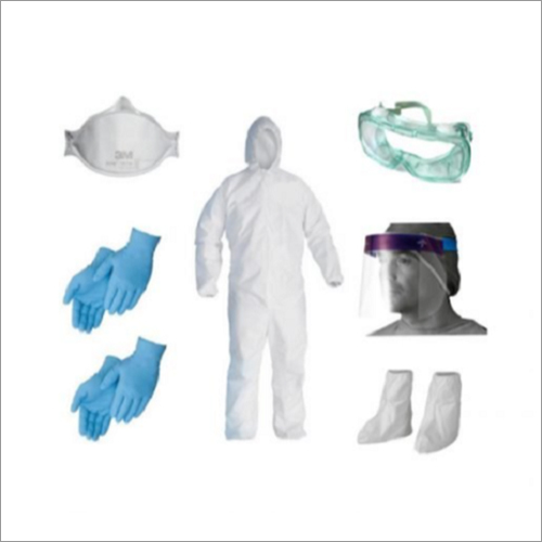 PPE Kit - Non-Woven Material, Universal Size, White Color | Complete Body Coverage with Gown, Gloves
