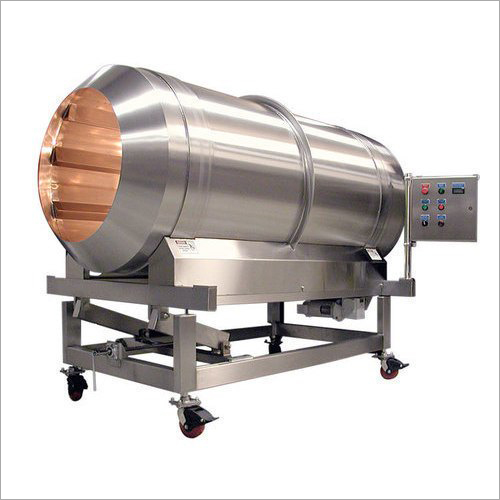 Stainless Steel Coating Tumbler - 50 Hz, 200-300 Kg/Hr Capacity | 12 Feet Size, 1.0 HP Gear Motor, S
