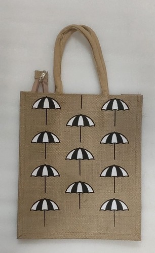 Jute Deli Bag - Printed Jute, 12x14x4 Inches | Lightweight, Sturdy Design, Perfect for Shopping and 