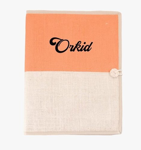 Orange Jute Folder Bag - Jute Material, A4 Size, Orange White Color | Elegant, Stylish, Eco Friendly