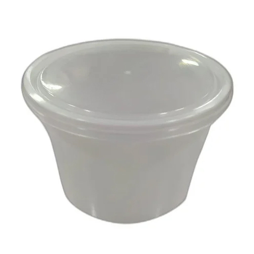 400 ML White Plastic Container - Round Shape, 400ml Capacity | Food Container for Hotel, Restaurant,