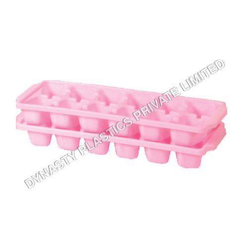 12 Cubes Ice Tray - Plastic, 260 x 93 x 32 mm | Rigid Pink Design, Flexible Release Bottom, Easy Car