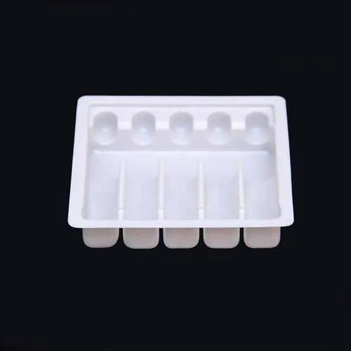 Rectangular Ampoule Packaging Tray - Color: White