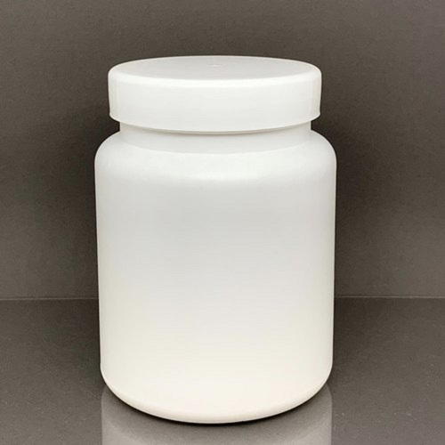 Plastic Powder Jar - 74 mm Neck, 500g Capacity, White HDPE Material , Screw Cap Design, Round Shape 