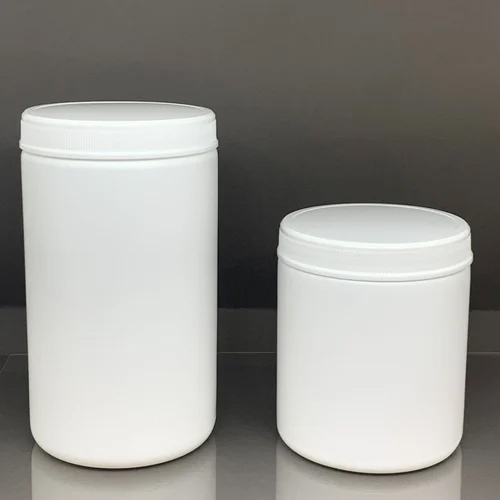 BCAA 200gm HDPE Jars - HDPE Material, 200 Grm Size, White Color - Round Shape, Screw Cap Sealing Typ