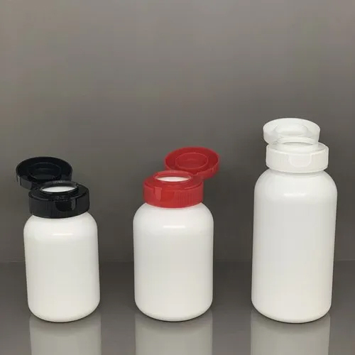 Tablet And Capsule Bottles With Flip Top Cap - HDPE, 100 cc, White | Narrow Flip Top Lid, Screw Cap,