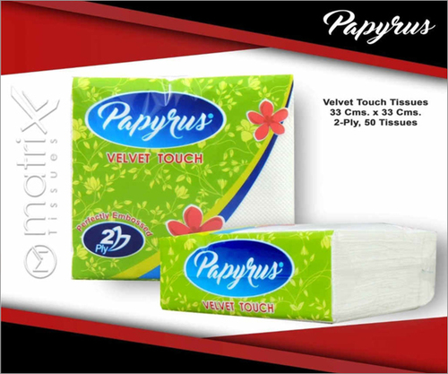 Velvet Touch Tissues - Paper, 33x33 cm, White | 2-Ply, 50 Pulls per Pack, Skin Friendly, Ideal for P