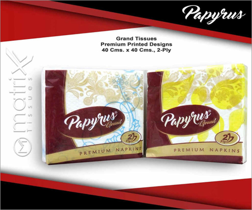 Grand Premium Tissues - 2 Ply, 40x40 cm White All-Natural Paper | Skin Friendly, Soft and Safe for G