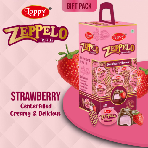 Zeppelo Truffles Strawberry Flavour Chocolate Gift Pack - Color: Brown
