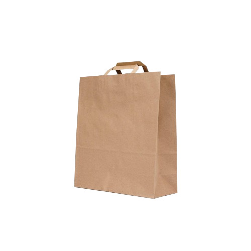 Hotpack Paper Bag - 240 x 140 x 250 mm, Brown Kraft Paper | Biodegradable, Disposable, Long Lasting,