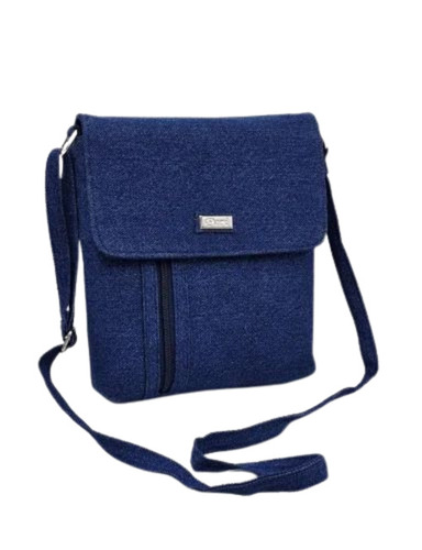 Denim Sling Bags - Denim Material, Customized Size, Blue Color | Attractive Design, Durable and Comf