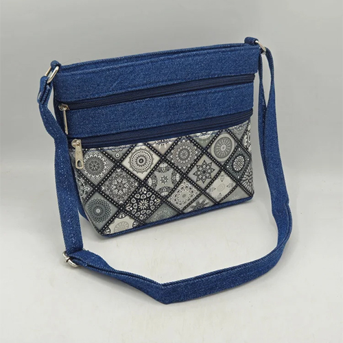 Exquisite Jeans Sling Bag - Color: Blue