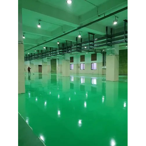Industrial Epoxy Floor Coating Service - 2 mm Epoxy Resin, Green Color | Durable and Aesthetic Floor