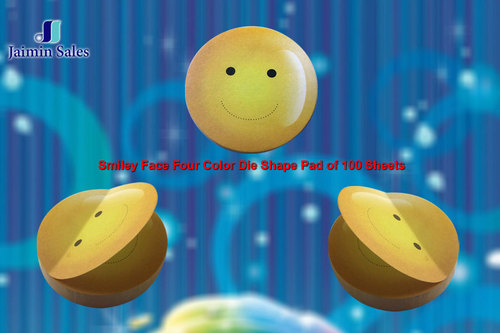 Smiley Face Four Color Die Shape 100 Sheets Pads