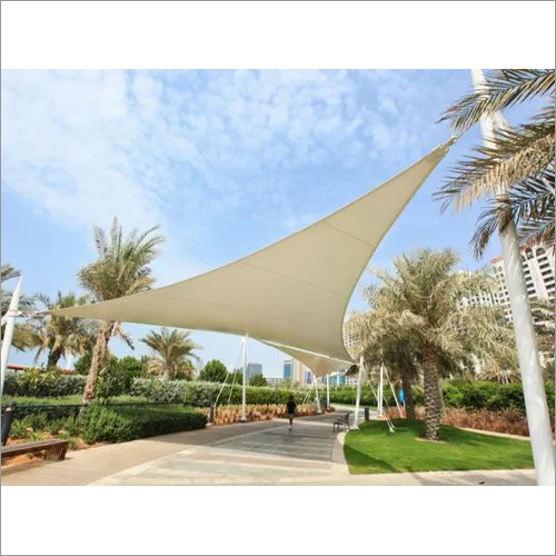 Outdoor Walkway Tensile Structure - PVC Dome Kiosk, 08 Aluminum Pillars, Waterproof, Red Design, Eas