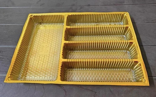 Gold Plastic Tray - Color: Yellow