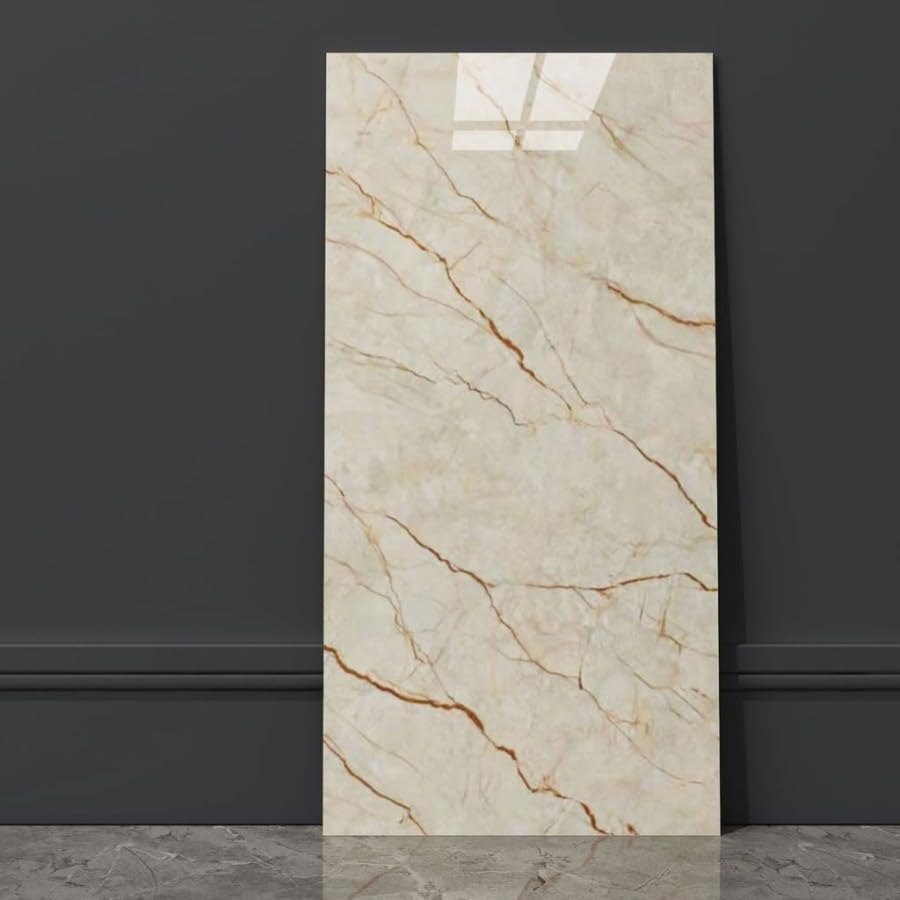 Self Adhesive Wall Tiles Waterproof Marble Finish Vinyl Wallpaper Sheet - Size: 60*30Cm