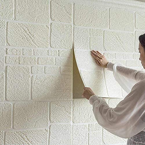 3D Stone Brick Self Adhesive Wallpaper - Material: Foam