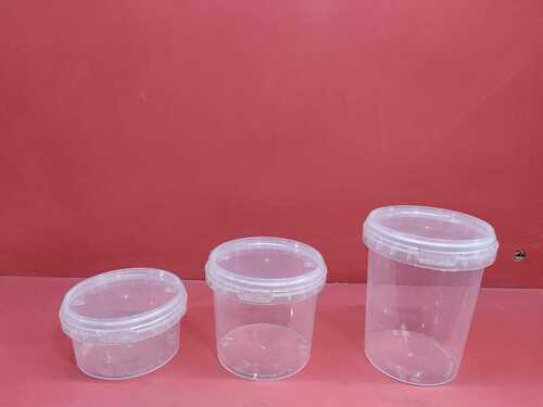 ROUND TAMPER PROOF CONTAINER - 250 Gram Transparent Plastic , Reusable Rectangular Design for Sweets