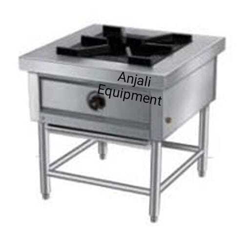 Stock Pot Range - Stainless Steel, 24x24x24 inches | Heavy Duty Removable Pan Support, HP/LP Burners