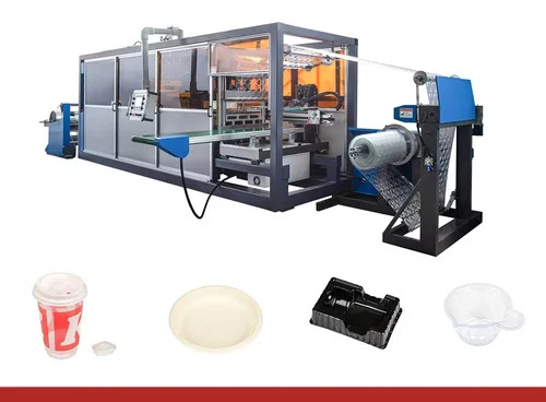 Biodegradable Tableware Meal Tray Making Thermoforming Machine - Color: Multiple
