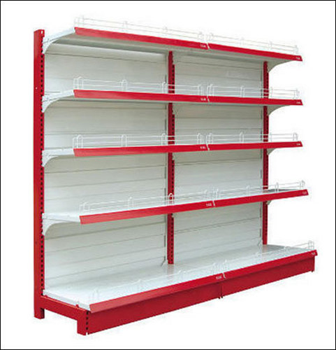 Powder Coated Grocery Display Rack - 5 Shelves, 6 Feet Height, MS and Wooden | High Quality, Free St