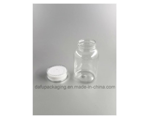 Transparent Round Shape Pet 130Ml Clear Plastic Medicine Pill Bottle With Flip Top Cap
