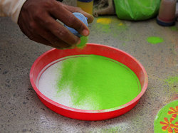 Irregular Rangoli Green Color
