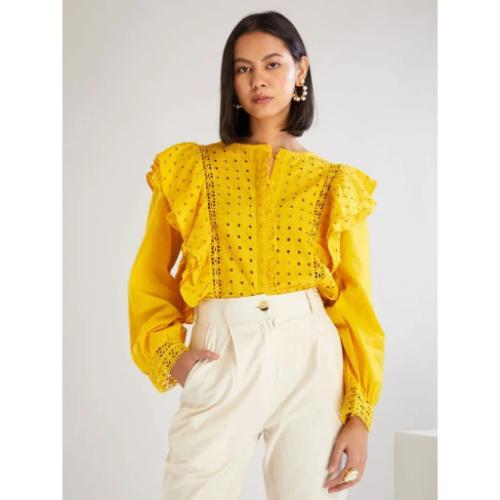 Women Western T Shirt - Color: Yellow