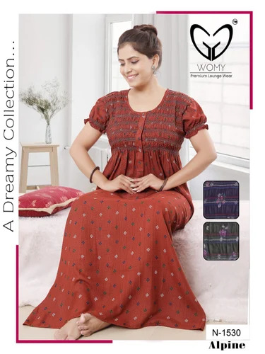 Ladies Alpine Smoking Nighty - Color: Different Available