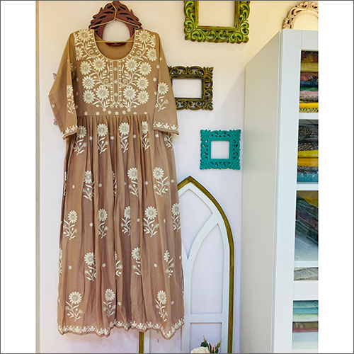 Short Sleeves Round Neck Cotton Calf Length Dress