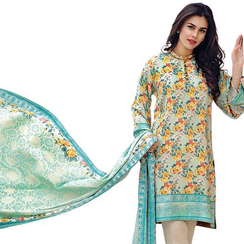Printed Suit - Premium Green Salwar Suit | Full Sleeves, Comfortable, Breathable, Cool Dry, Anti UV,