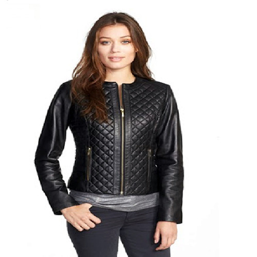 Girls Leather Jacket - Washed Leather, Black Color, Checked and Plain Patterns | Attractive Designs,